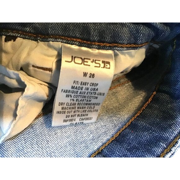 JOE'S -WOMENS 99% COTTON LIGHT WASH DISTRESS EASY CROP TAPPEREDLEG JEANS SIZE 26 - Picture 4 of 6